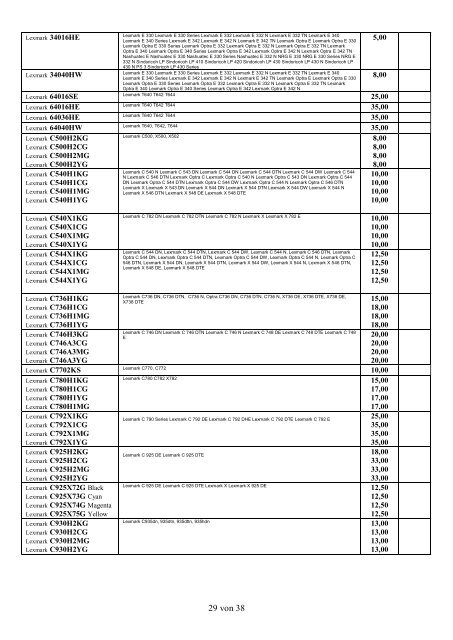 Ankaufliste volle Toner Tinte November2016 PDF Yumpu