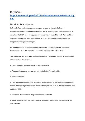 IT 330 Milestone Two Systems Analysis