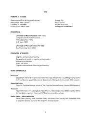 Curriculum Vitae - Brain and Cognitive Sciences - University of ...