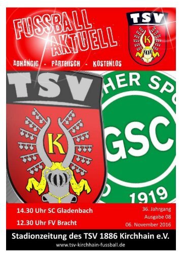 06.11.2016 Stadionzeitung Gladenbach / Bracht