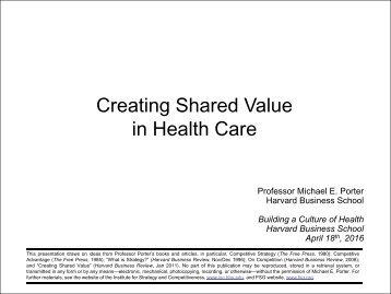 Creating Shared Value in Health Care