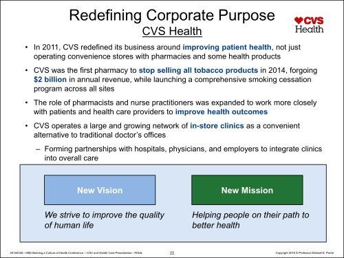 Creating Shared Value in Health Care