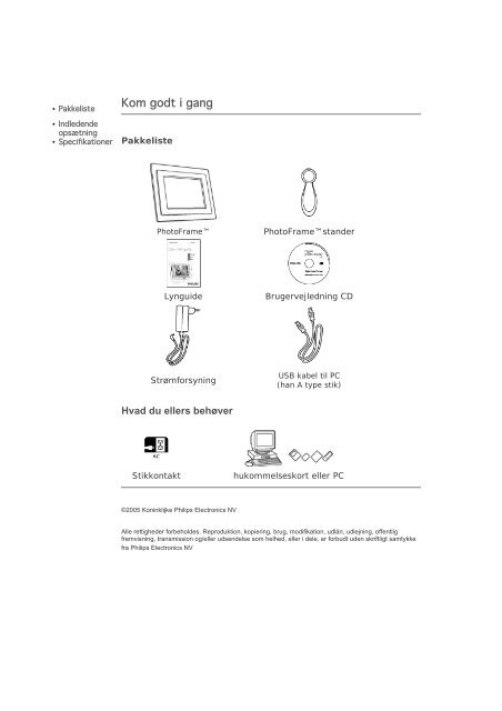 Philips PhotoFrame - Mode d&rsquo;emploi - DAN