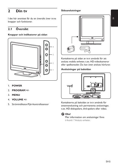 Philips TV LCD - Mode d&rsquo;emploi - SWE