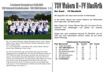 Ausgabe vom 18.08.2012 - TSV 1900 Wabern Jugendfussball