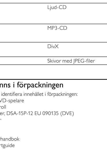 Philips Lecteur de DVD portable - Mode d&rsquo;emploi - SWE