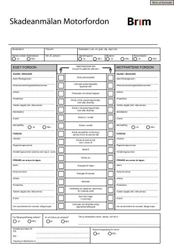Motorskadeanmälan - Brim