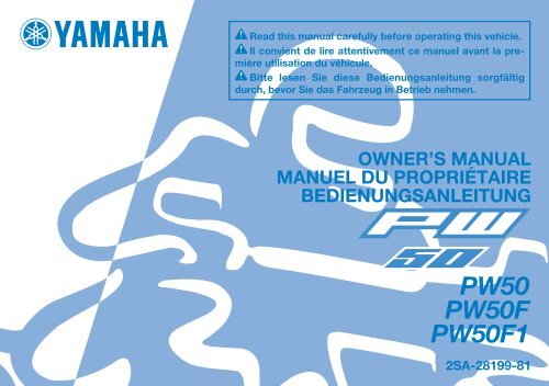 Yamaha PW50 - 2015 - Manuale d'Istruzioni Fran&ccedil;ais