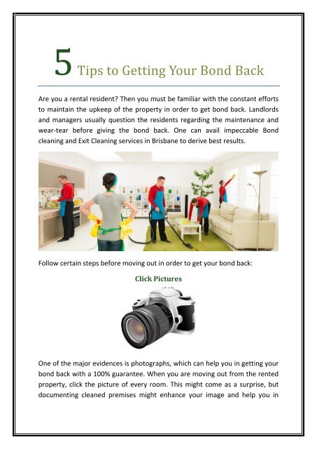 5 Tips to Getting Your Bond Back