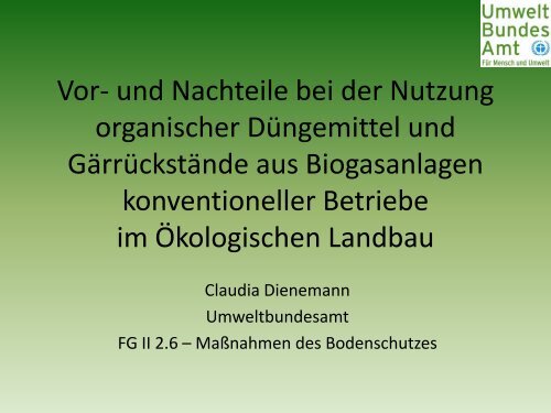 Vor- und Nachteile bei der Nutzung organischer ... - (BUND) Sachsen