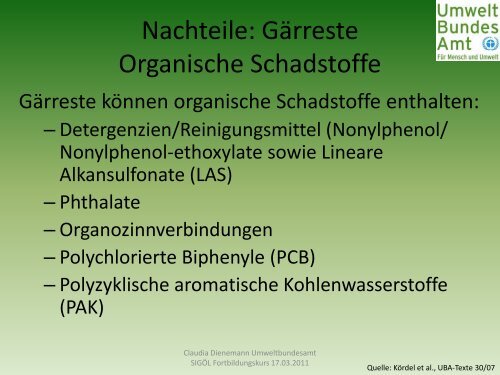 Vor- und Nachteile bei der Nutzung organischer ... - (BUND) Sachsen