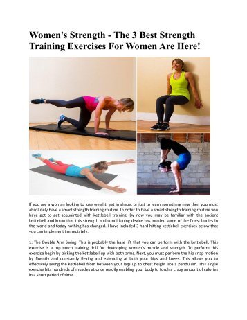 Women's Strength - The 3 Best Strength Training Exercises For Women Are Here!