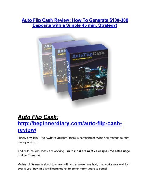 Auto Flip Cash Review Auto Flip Cash 27 300 Bonus Discount