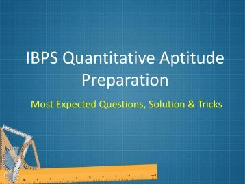 IBPS Quantitative Aptitude Preparation 