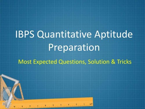 IBPS Quantitative Aptitude Preparation 