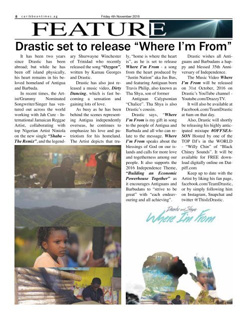 Caribbean Times 29th Issue - Friday 4th November 2016