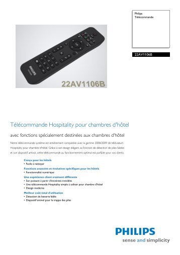 Philips TÃ©lÃ©commande - Fiche Produit - FRA