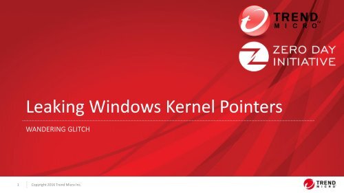 Leaking Windows Kernel Pointers