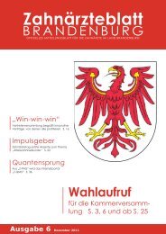 Zahnärzteblatt - Kassenzahnärztliche Vereinigung Land Brandenburg