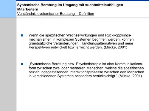 Systemische Beratung im Umgang mit suchtmittelauffälligen ...