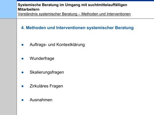 Systemische Beratung im Umgang mit suchtmittelauffälligen ...