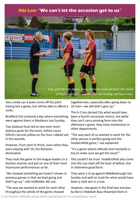 Bradford City WFC vs Huddersfield Town LFC Programme