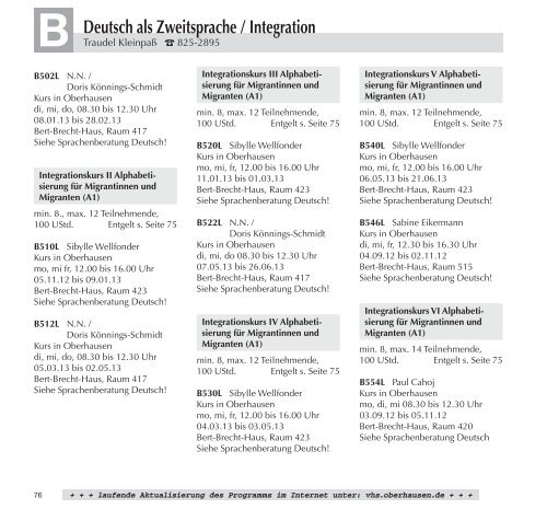 B - VHS Oberhausen - Stadt Oberhausen