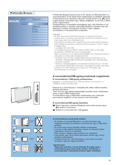 Philips Cineos T&eacute;l&eacute;viseur &agrave; &eacute;cran large - Mode d&rsquo;emploi - HUN