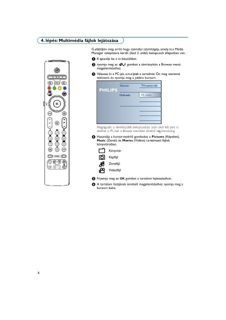 Philips Cineos T&eacute;l&eacute;viseur &agrave; &eacute;cran large - Mode d&rsquo;emploi - HUN