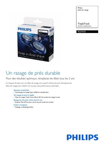 Philips tÃªtes de rasage - Fiche Produit - FRA