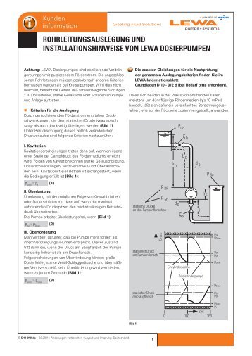 rohrleitungsauslegung und installationshinweise von lewa ...