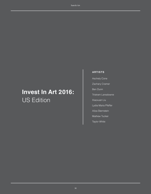 Invest In Art 2016 Report Emerging Artists to Buy Now