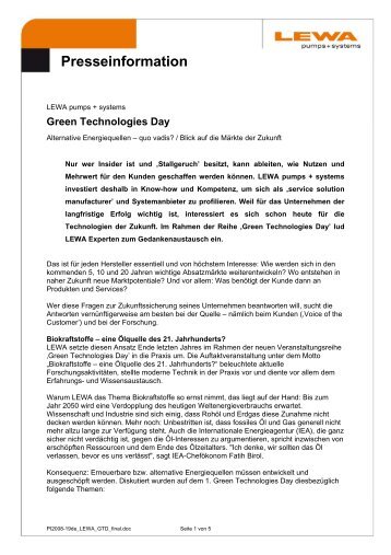 Presseinformation - LEWA GmbH