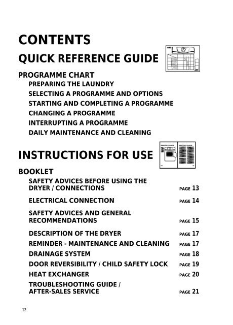 KitchenAid CDP635MB - Dryer - CDP635MB - Dryer EN (854023701090) Istruzioni per l'Uso