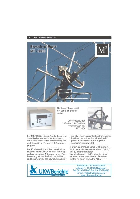 MT - 3000 Elevations-Rotor - bei UKW-Berichte