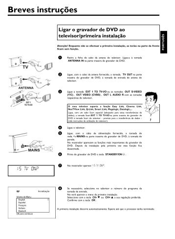 Philips Lecteur/enregistreur de DVD - Guide de mise en route - POR