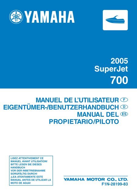 Yamaha Superjet - 2005 - Manuale d'Istruzioni Fran&ccedil;ais