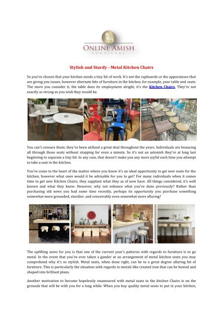 Stylish And Sturdy Metal Kitchen Chairs