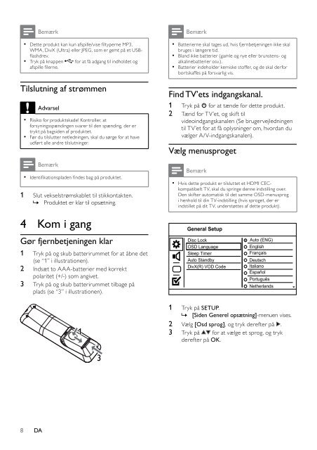 Philips Lecteur DVD - Mode d&rsquo;emploi - DAN