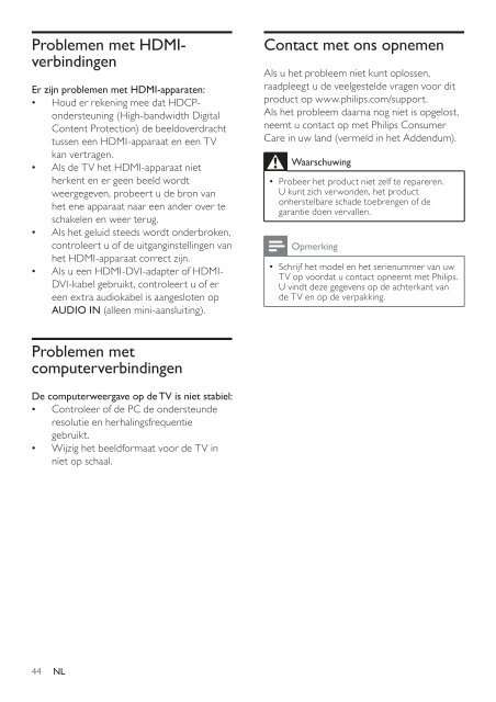 Philips TV LCD - Mode d&rsquo;emploi - NLD