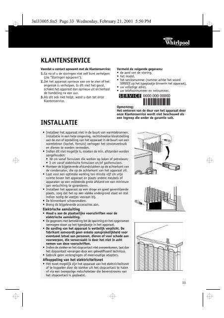 KitchenAid KRMC 1656/2 - Refrigerator - KRMC 1656/2 - Refrigerator NL (855063915000) Istruzioni per l'Uso