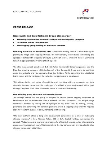 PRESS RELEASE - Komrowski Global