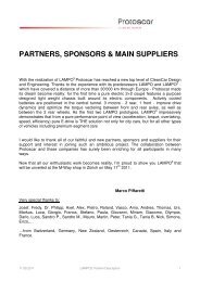 PARTNERS, SPONSORS & MAIN SUPPLIERS
