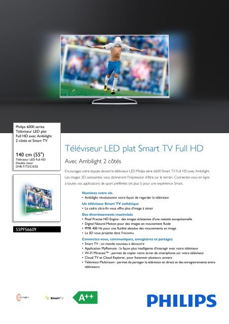Philips 6000 series T&eacute;l&eacute;viseur LED plat Full HD - Fiche Produit - FRA