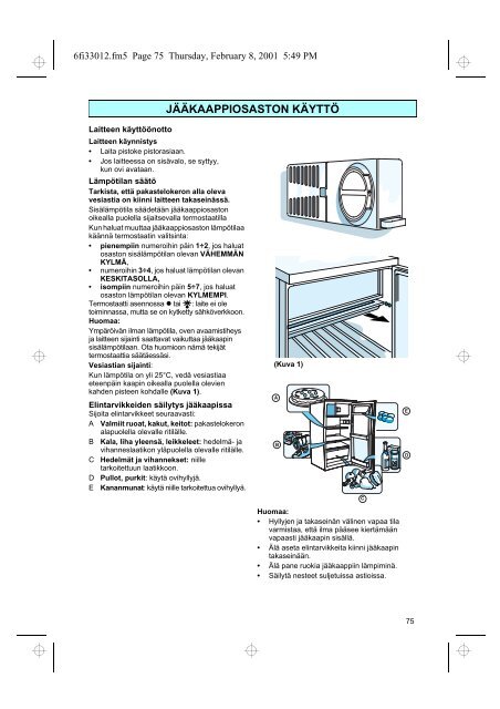 KitchenAid RF 3142 - Refrigerator - RF 3142 - Refrigerator FI (853962129020) Istruzioni per l'Uso