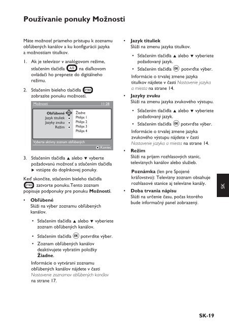 Philips T&eacute;l&eacute;viseur - Mode d&rsquo;emploi - SLK