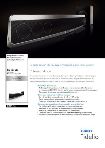 Philips Fidelio SoundBar Home CinÃ©ma - Fiche Produit - FRA