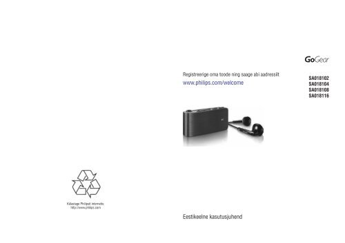 Philips GoGEAR Baladeur MP3 - Mode d&rsquo;emploi - EST
