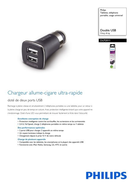 Philips Tablette, t&eacute;l&eacute;phone portable, usage universel - Fiche Produit - FRA