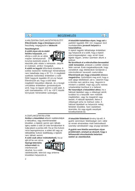 KitchenAid JT 359/Alu - Microwave - JT 359/Alu - Microwave HU (858735945640) Istruzioni per l'Uso